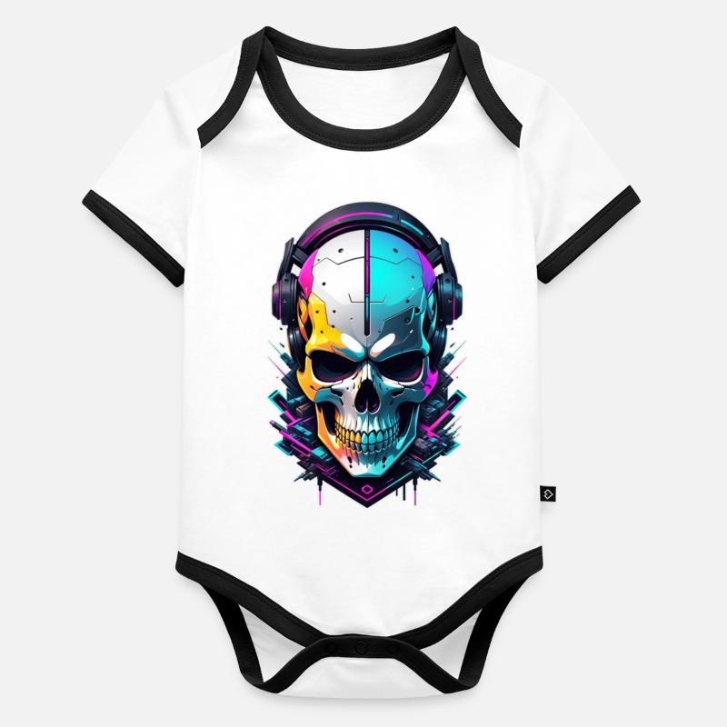 crane steampunk neon Body Bébé bio contrasté manches courtes
