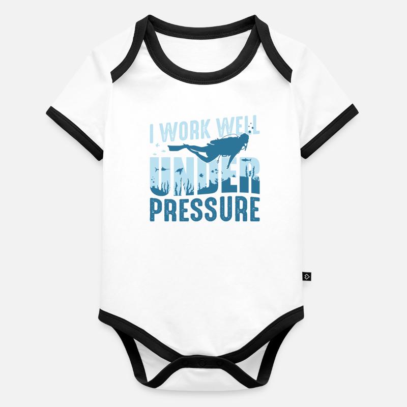 I Work Well Under Pressure Organic Baby Contrasting Bodysuit