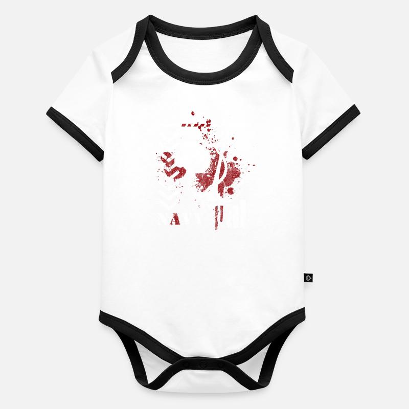 Trash Polka Design Red Organic Baby Contrasting Bodysuit