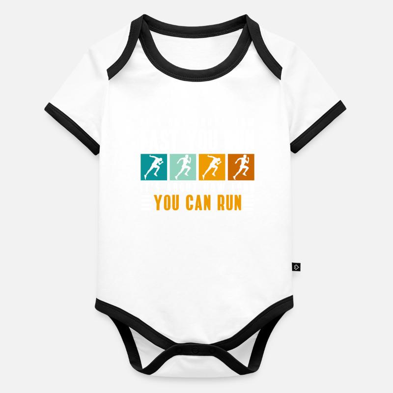 Marathon runner sprinter Organic Baby Contrasting Bodysuit