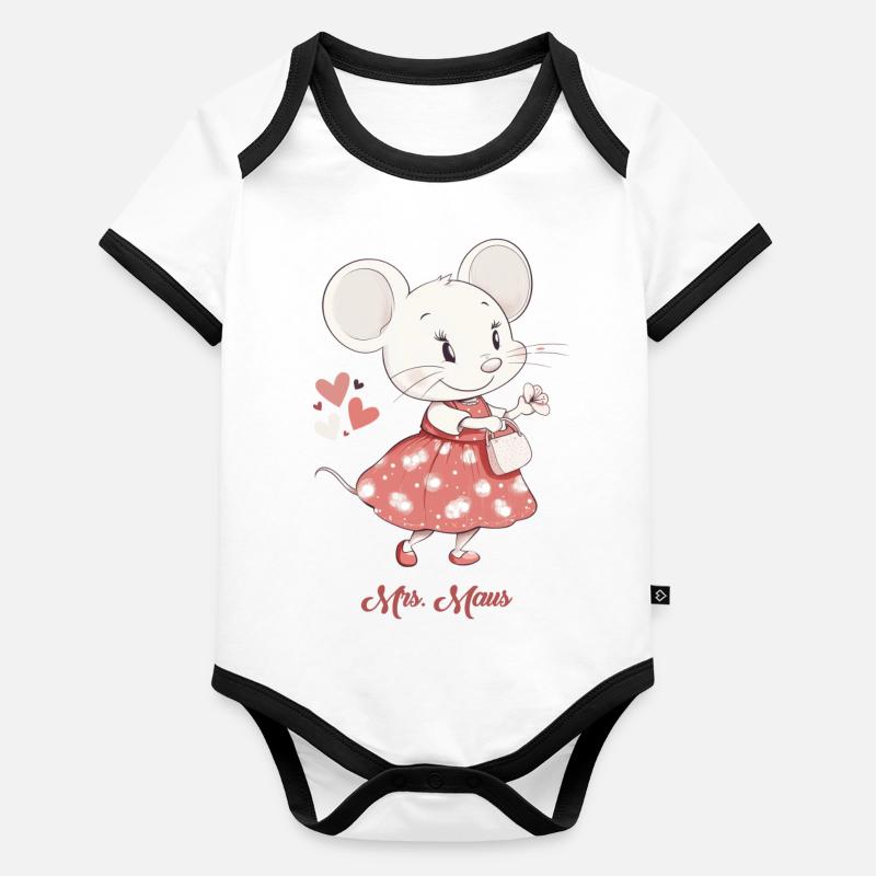 Mr. Maus Baby Bio-Kurzarm-Kontrastbody