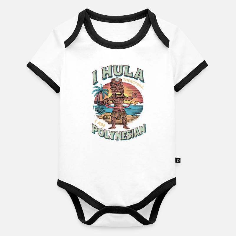 I Hula Therefore I Am Polynesian Organic Baby Contrasting Bodysuit