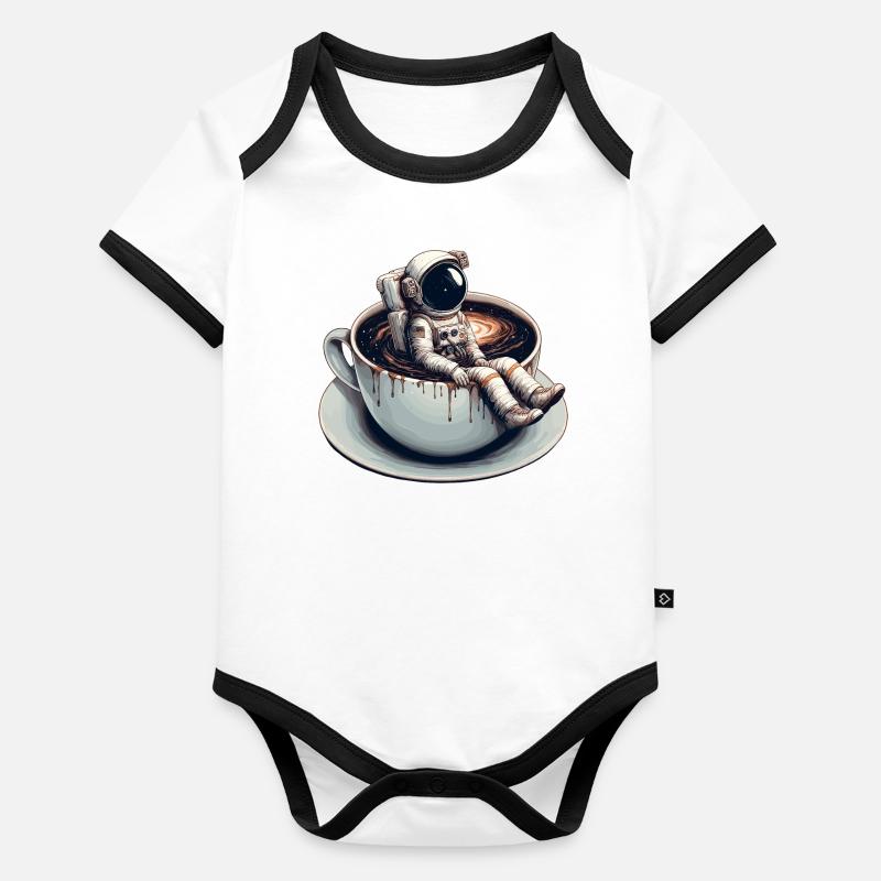 Coffee Astronaut Mug Galaxy Gift Organic Baby Contrasting Bodysuit
