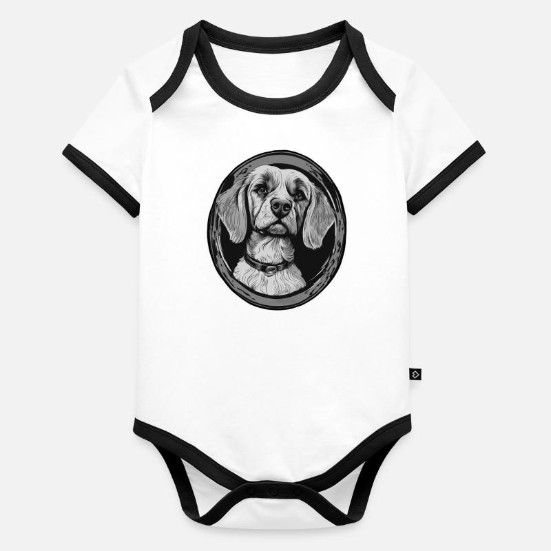 Hundehalter Vierbeiner Tierschutz Baby Bio-Kurzarm-Kontrastbody