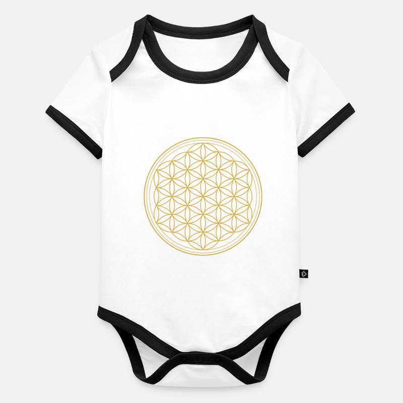 Fleur de Vie Body Bébé bio contrasté manches courtes