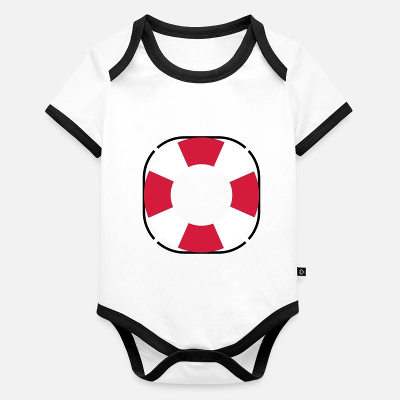 Treetanic lifebuoy Body Bébé bio contrasté manches courtes