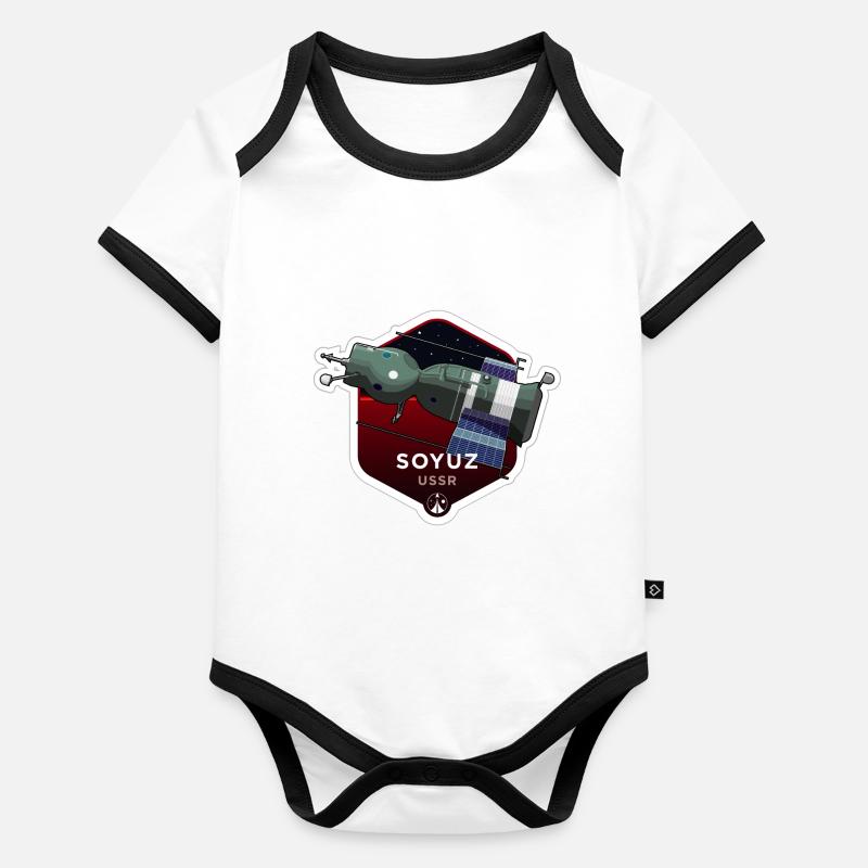 Space Race Series: SOYUZ (Large print) Organic Baby Contrasting Bodysuit