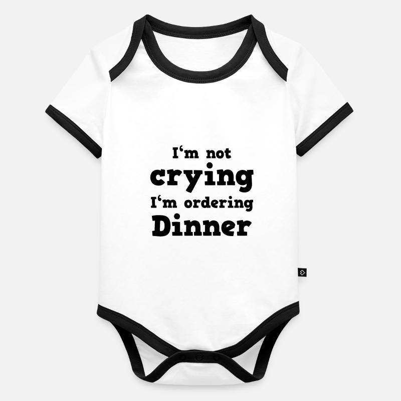 Dents de bébé bébé Dîner de bébé ventre Body Bébé bio contrasté manches courtes