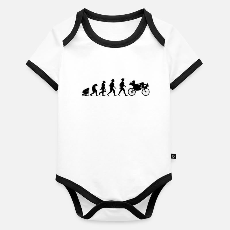 Evolution couché vélo couché cyclisme vélo Body Bébé bio contrasté manches courtes