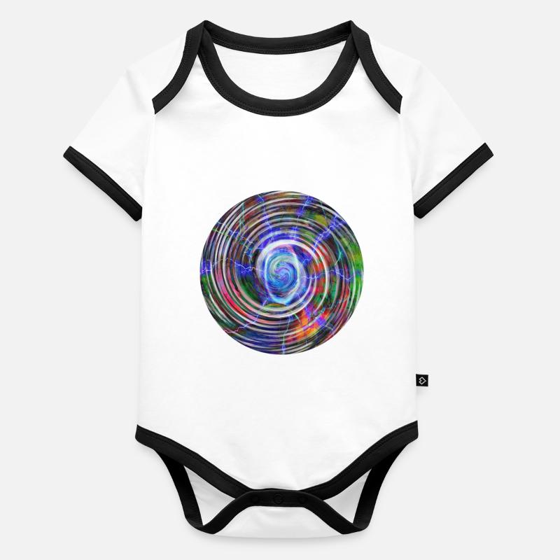 Boule de couleur éclair, boule de couleur éclair Body Bébé bio contrasté manches courtes