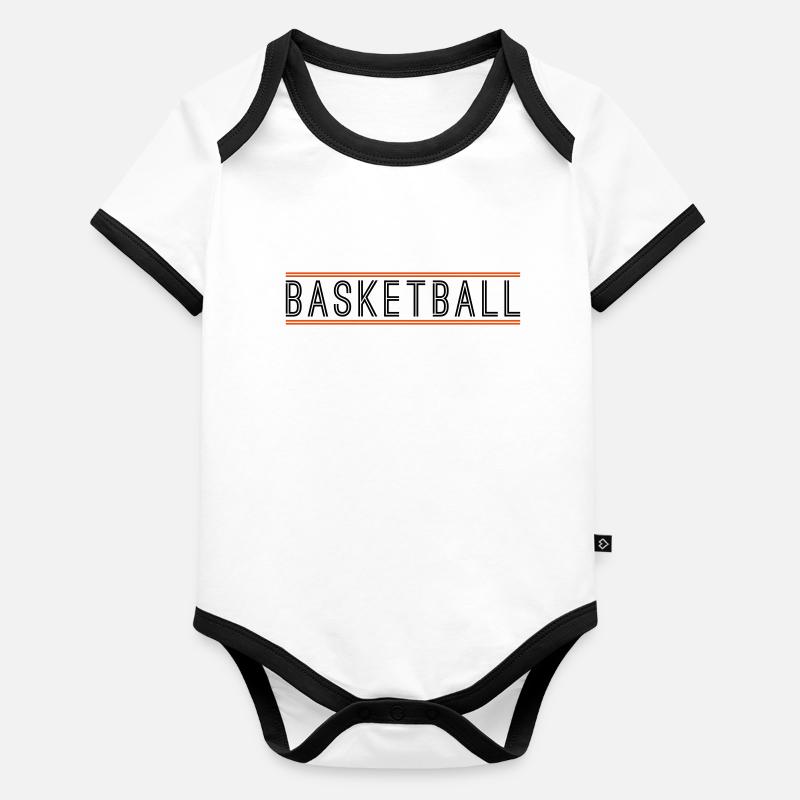 basketball logo treffer tor im netz korb werfen sp Baby Bio-Kurzarm-Kontrastbody