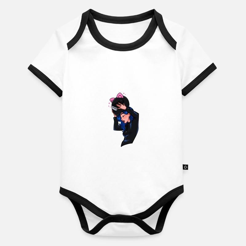Biker par TechPrincess Body Bébé bio contrasté manches courtes