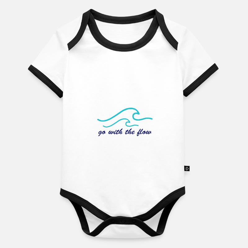 aller avec le courant "WAVE" Body Bébé bio contrasté manches courtes