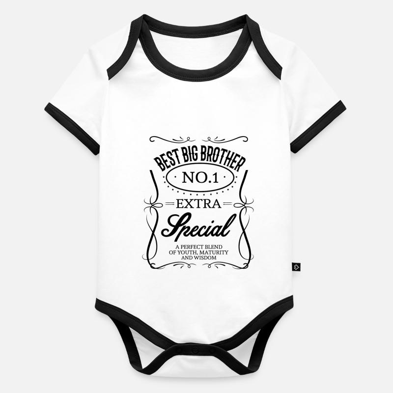 BEST BIG BROTHER Organic Baby Contrasting Bodysuit