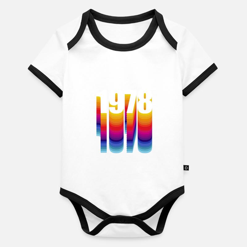 1978 année de naissance Body Bébé bio contrasté manches courtes