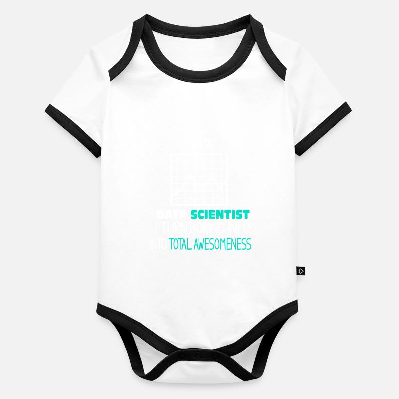 Je suis Data Scientist Body Bébé bio contrasté manches courtes