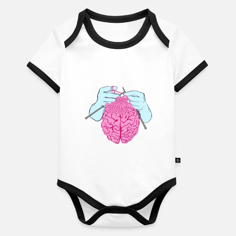 Construction du cerveau Body Bébé bio contrasté manches courtes