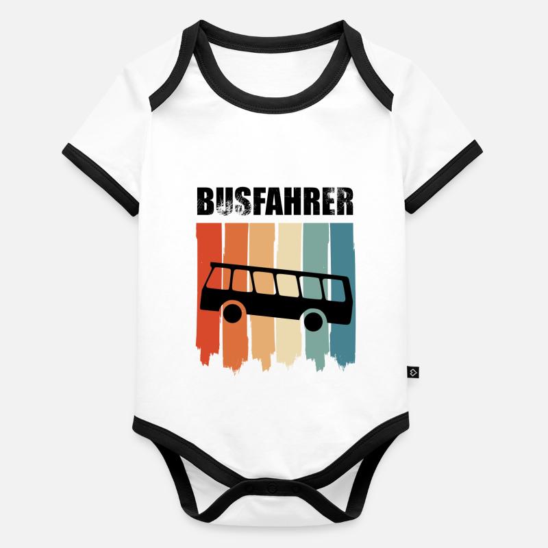 Fier bus rétro chauffeur de bus Body Bébé bio contrasté manches courtes