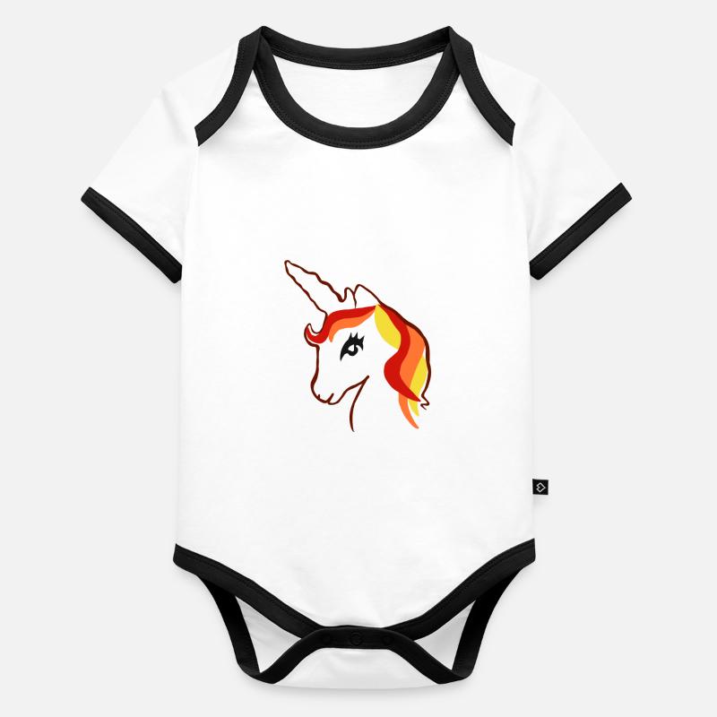 Einhorn Mädchen Geschenk Unicorn Einhörner Tier Organic Baby Contrasting Bodysuit