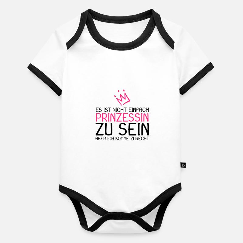 Prinzessin Spruch Baby Bio-Kurzarm-Kontrastbody