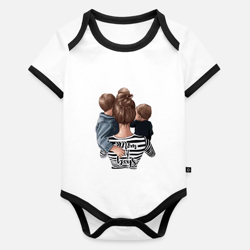 BEST MOM EVER !! Body Bébé bio contrasté manches courtes