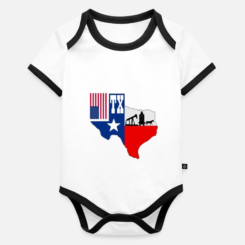 Texas Body Bébé bio contrasté manches courtes
