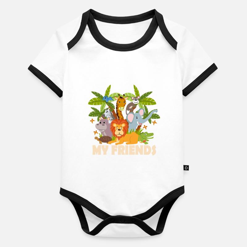 Freunde Baby Bio-Kurzarm-Kontrastbody