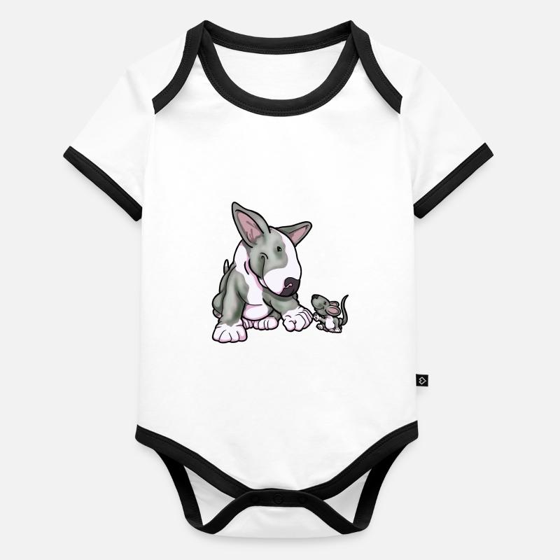 Bullterrier Fauststoß Maus Baby Bio-Kurzarm-Kontrastbody
