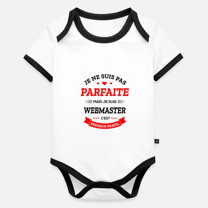 WEBMASTER PARFAITE Body Bébé bio contrasté manches courtes