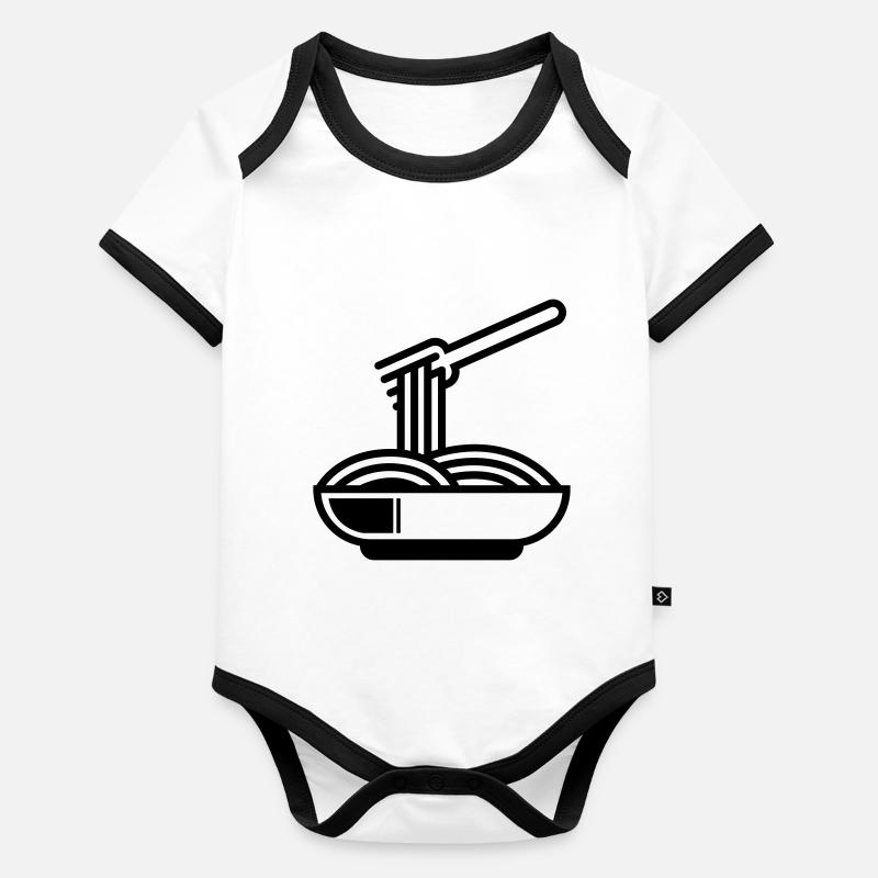 Symbole spaghetti Body Bébé bio contrasté manches courtes