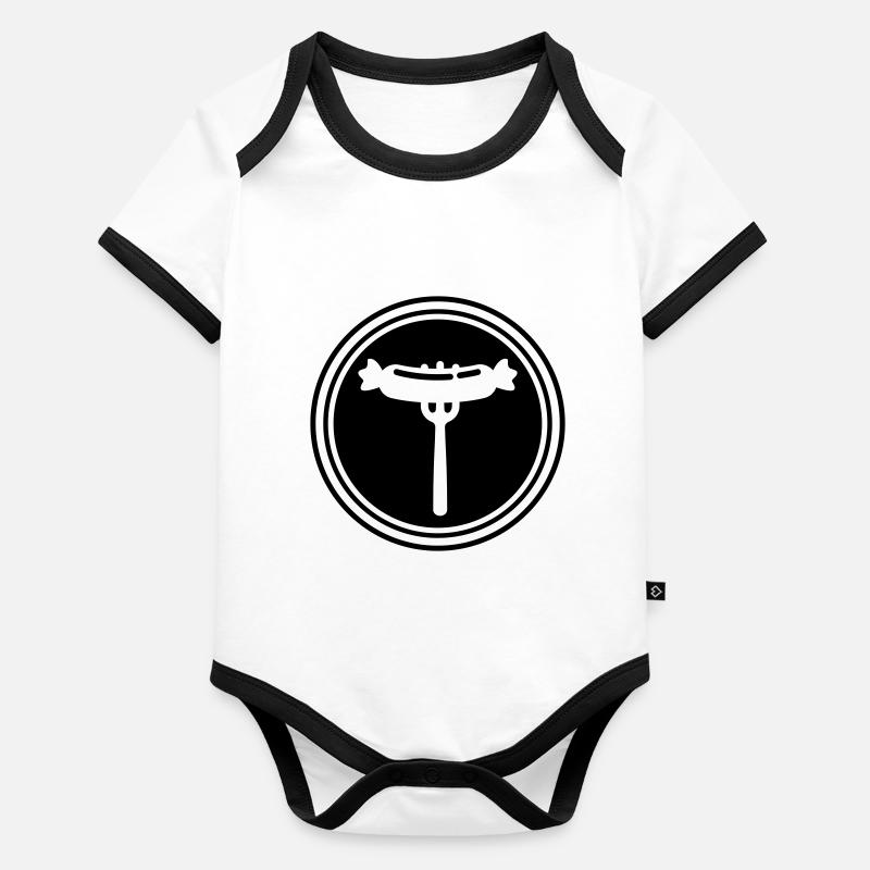 Bratwurst meat icon Organic Baby Contrasting Bodysuit