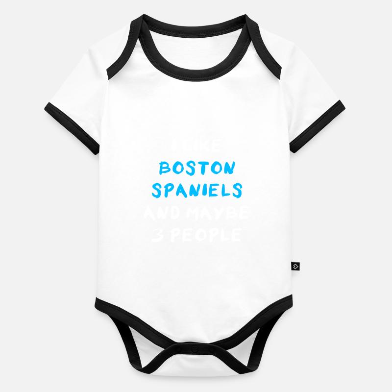 Épagneul de Boston Body Bébé bio contrasté manches courtes
