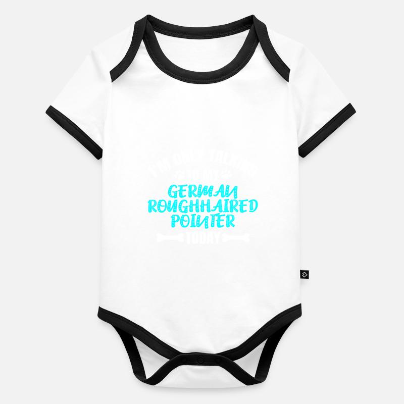 German Roughhaired Pointer Baby Bio-Kurzarm-Kontrastbody
