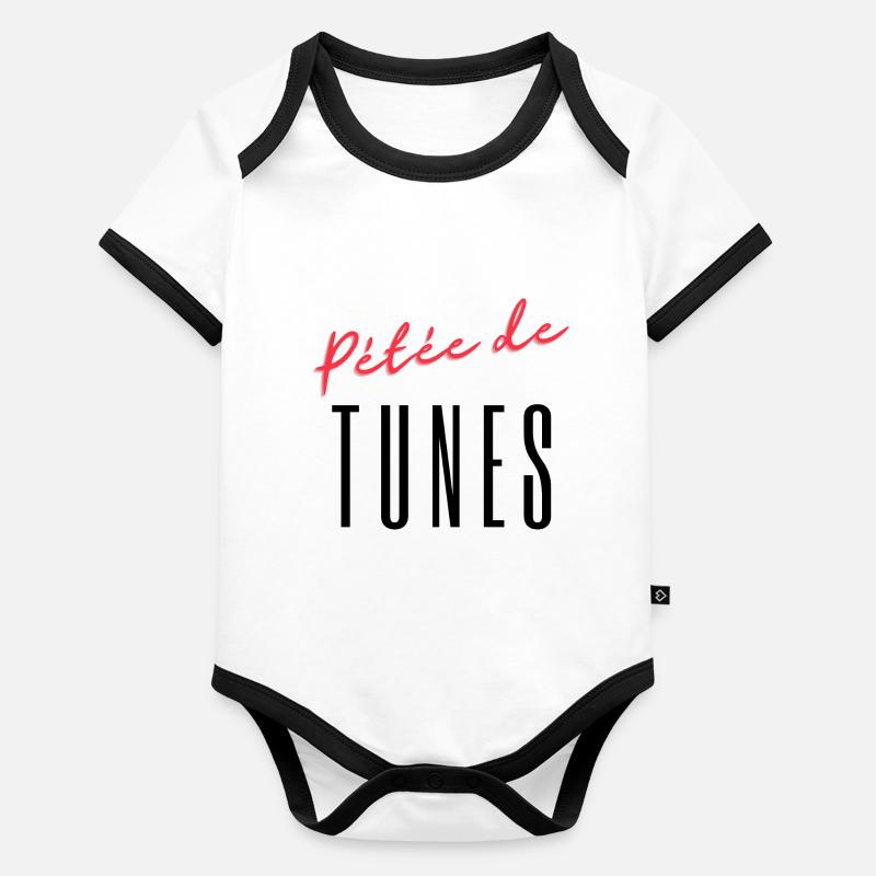 pétée de tunes Body Bébé bio contrasté manches courtes