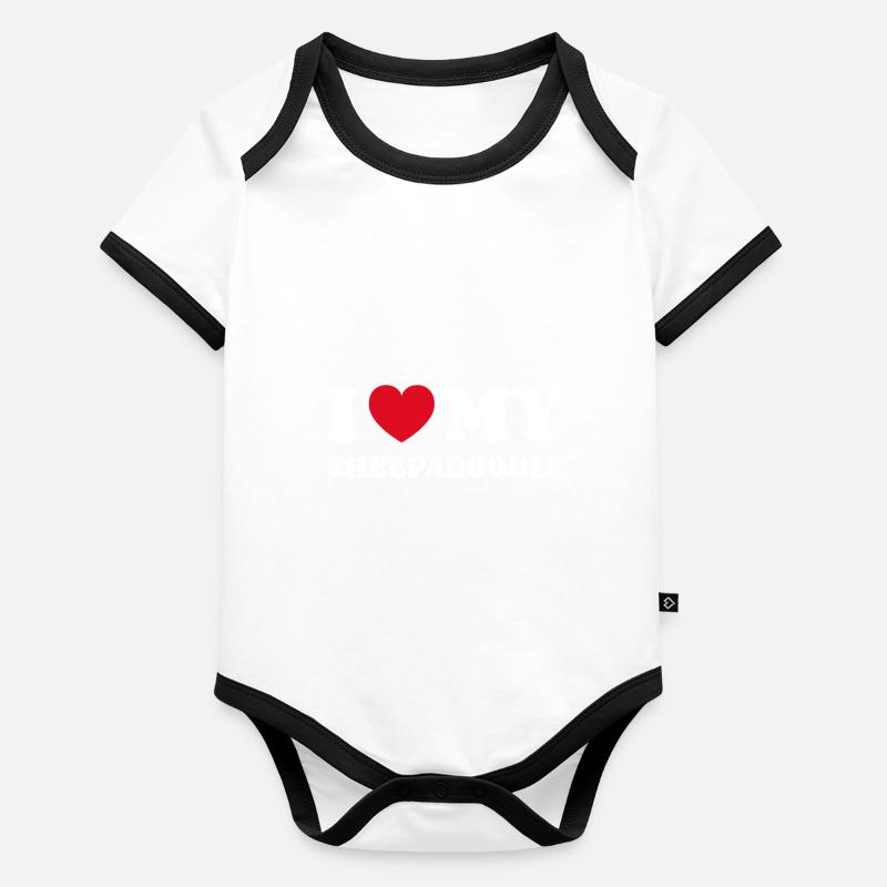 J’aime mon Sheepadoodle Body Bébé bio contrasté manches courtes