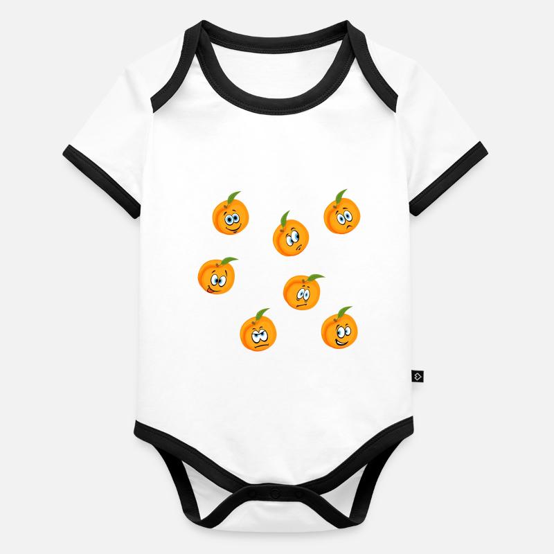 Pfirsich Baby Bio-Kurzarm-Kontrastbody