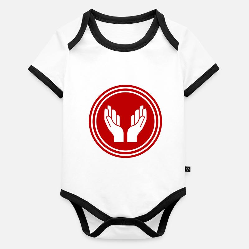 Hands Pray Icon Organic Baby Contrasting Bodysuit