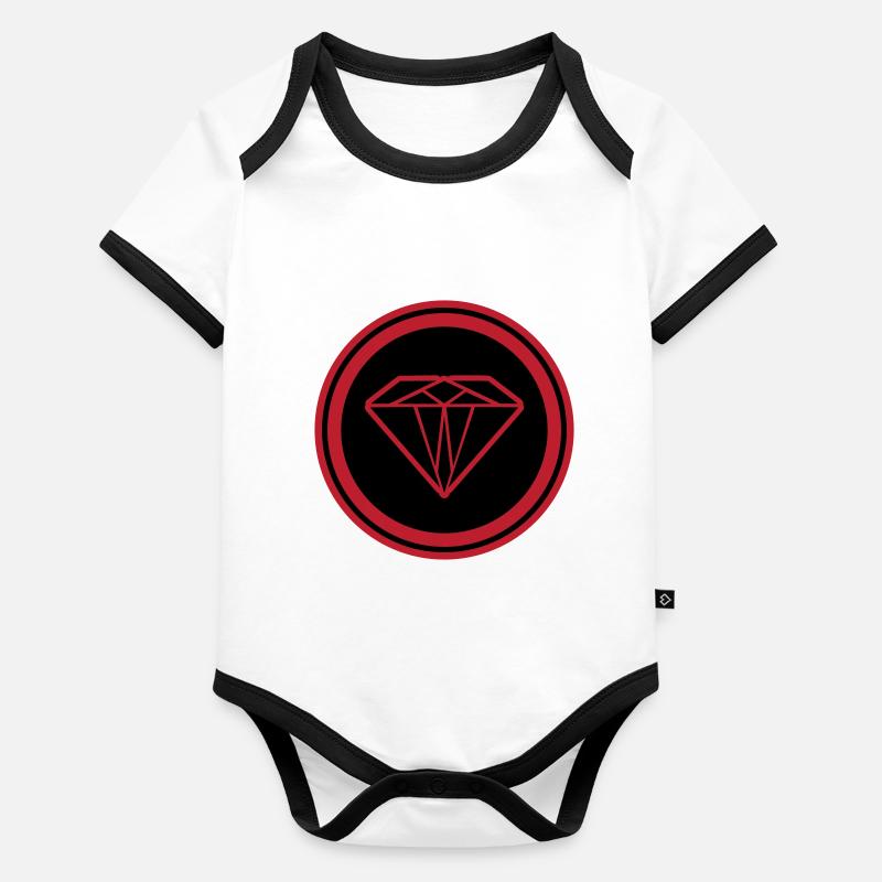 Symbole de diamant Body Bébé bio contrasté manches courtes