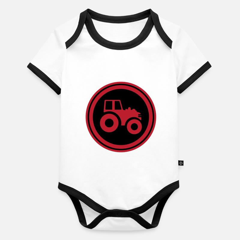 Tractor Symbol Organic Baby Contrasting Bodysuit