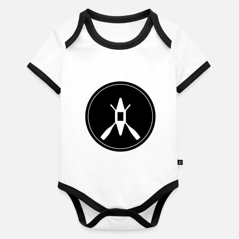 Canoe icon circle Organic Baby Contrasting Bodysuit