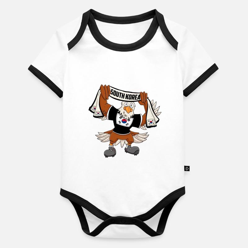 Aigle sud-coréen Body Bébé bio contrasté manches courtes