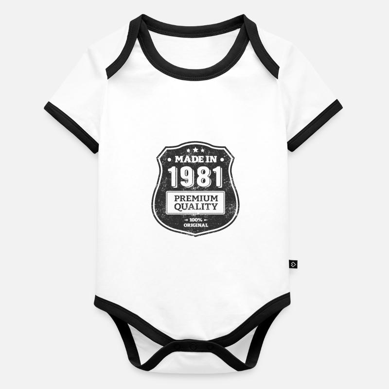 MADE IN 1981 Body Bébé bio contrasté manches courtes