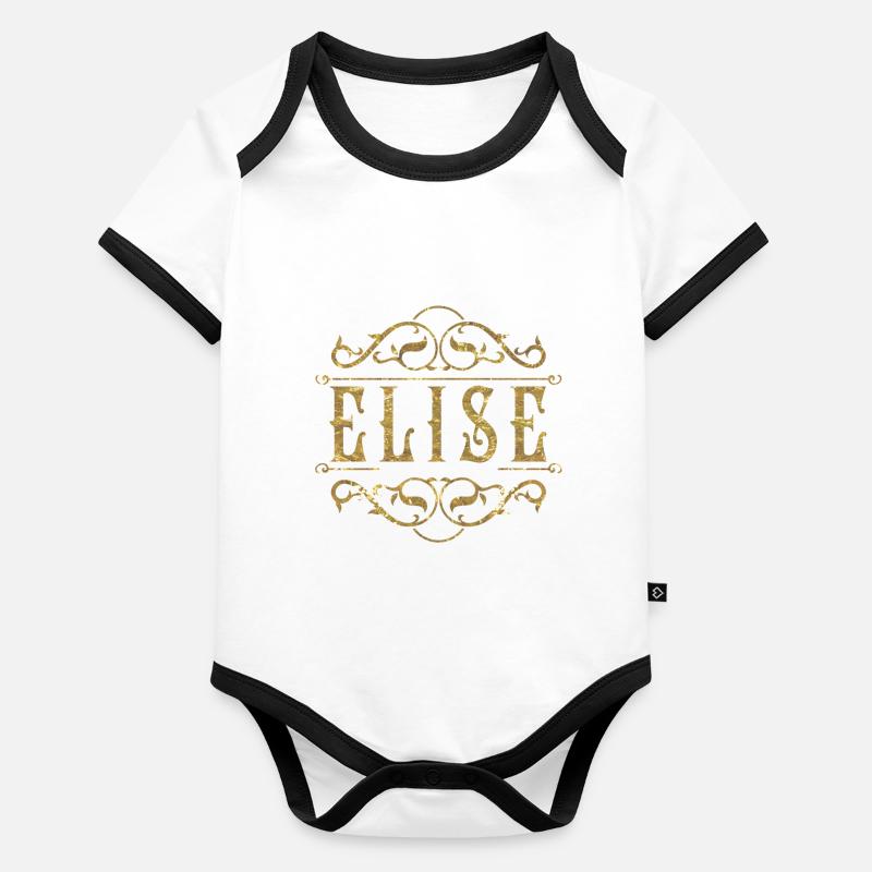 Elise or Body Bébé bio contrasté manches courtes