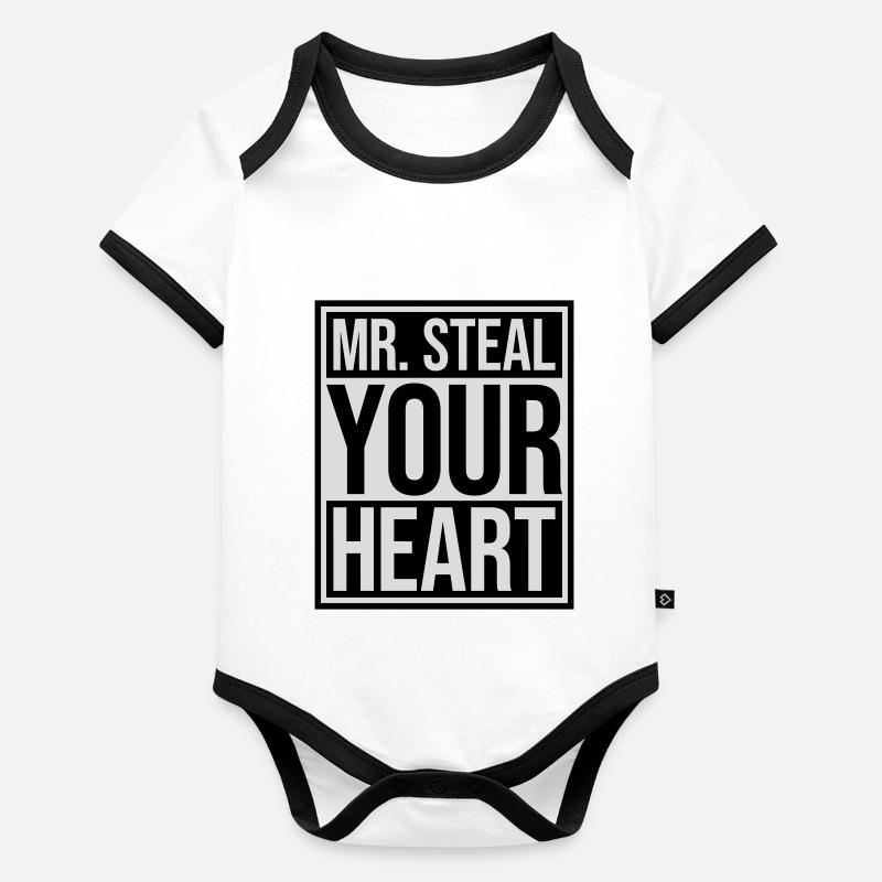 mr steal your heart Baby Bio-Kurzarm-Kontrastbody