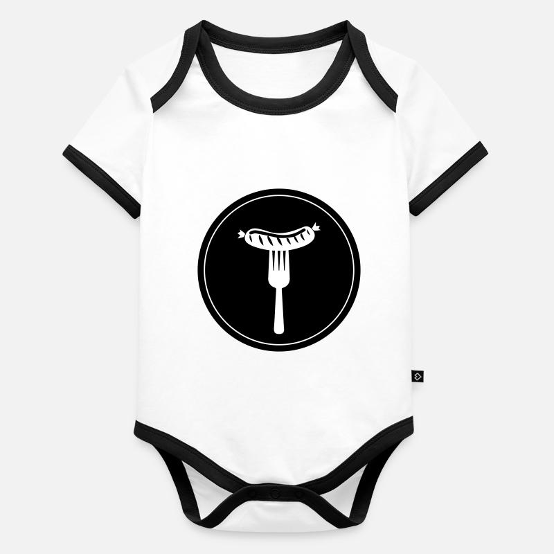 Icône de la viande Bratwurst Body Bébé bio contrasté manches courtes
