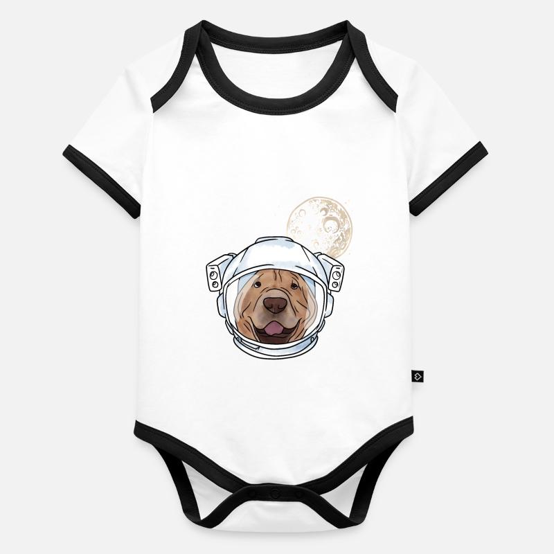Chinese Shar Pei Organic Baby Contrasting Bodysuit