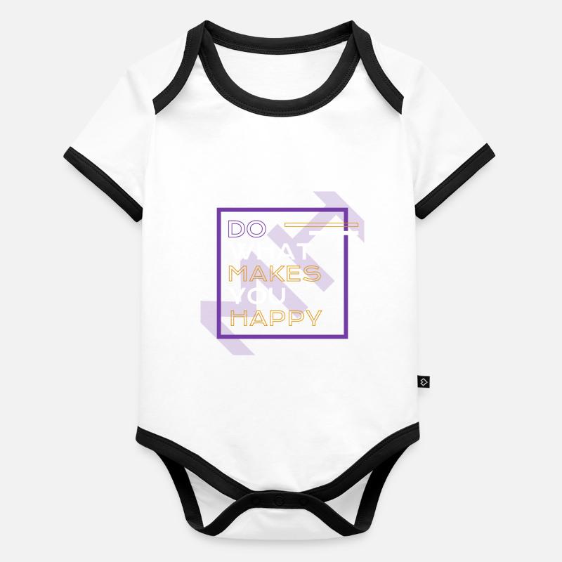 Faites ce qui vous rend heureux Body Bébé bio contrasté manches courtes