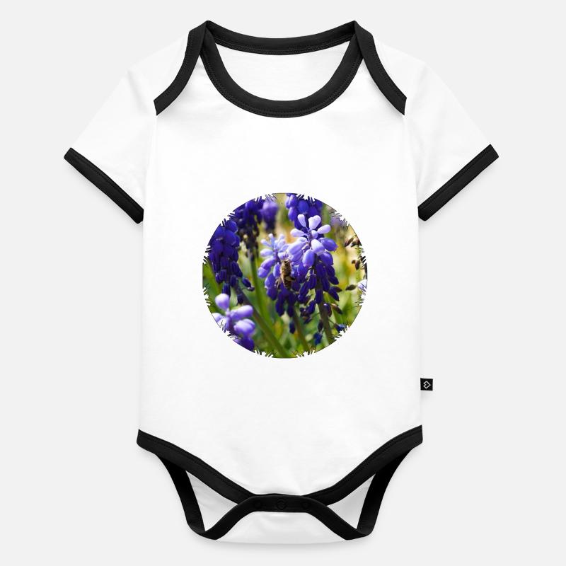 Der Duft der Hyazinthen zieht Bienen magisch an Baby Bio-Kurzarm-Kontrastbody