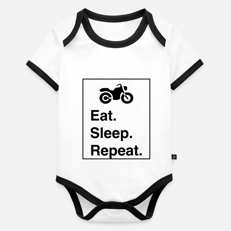 Design cool « Ride Sleep Repeat » pour lui et elle Body Bébé bio contrasté manches courtes