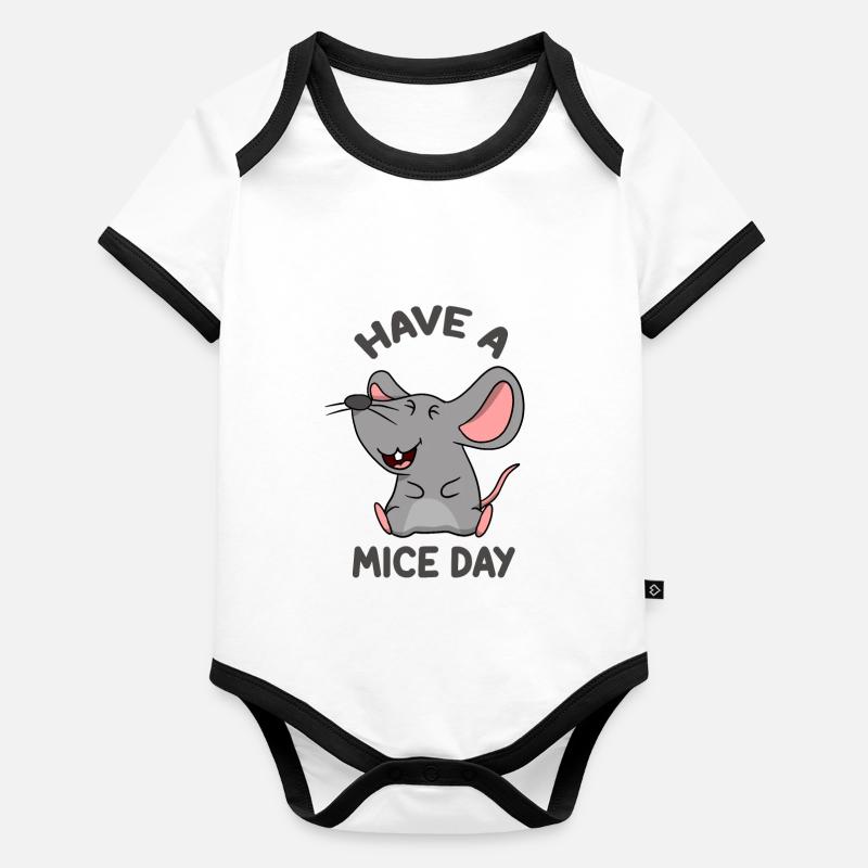 Souris Body Bébé bio contrasté manches courtes